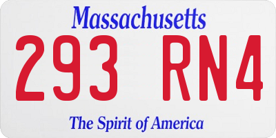 MA license plate 293RN4