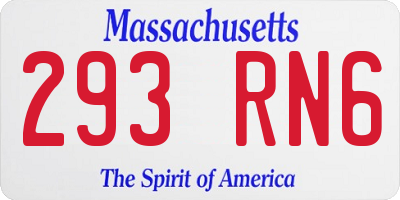MA license plate 293RN6