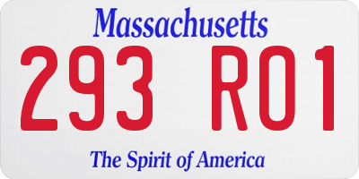 MA license plate 293RO1