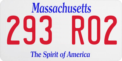 MA license plate 293RO2