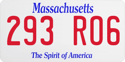 MA license plate 293RO6