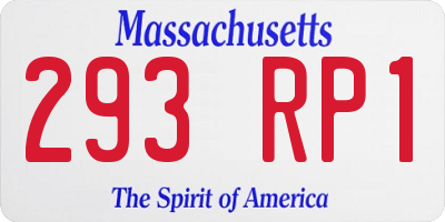MA license plate 293RP1