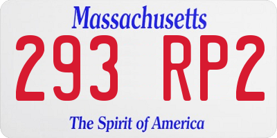 MA license plate 293RP2
