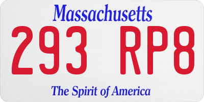 MA license plate 293RP8