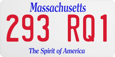 MA license plate 293RQ1