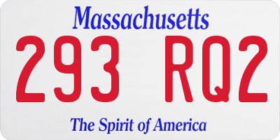 MA license plate 293RQ2