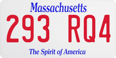 MA license plate 293RQ4