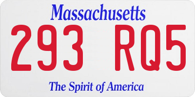 MA license plate 293RQ5