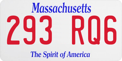 MA license plate 293RQ6