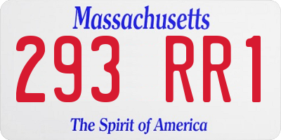 MA license plate 293RR1