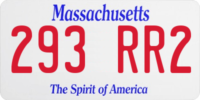 MA license plate 293RR2