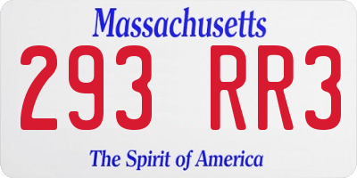 MA license plate 293RR3