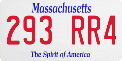 MA license plate 293RR4