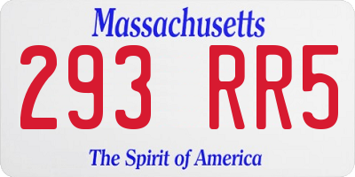 MA license plate 293RR5