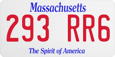MA license plate 293RR6