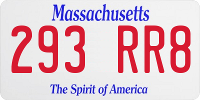 MA license plate 293RR8