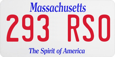 MA license plate 293RS0