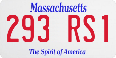 MA license plate 293RS1