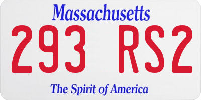 MA license plate 293RS2