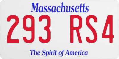 MA license plate 293RS4
