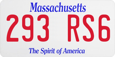 MA license plate 293RS6