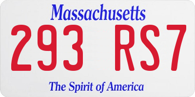 MA license plate 293RS7
