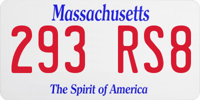 MA license plate 293RS8