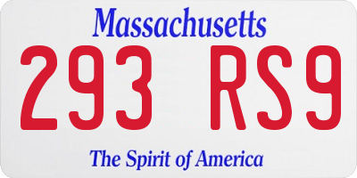 MA license plate 293RS9