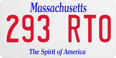 MA license plate 293RT0