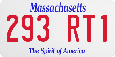 MA license plate 293RT1