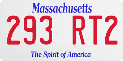 MA license plate 293RT2