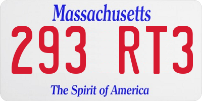 MA license plate 293RT3