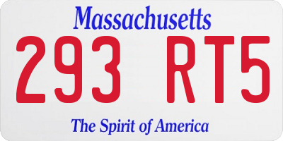 MA license plate 293RT5