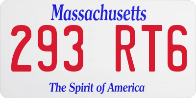 MA license plate 293RT6