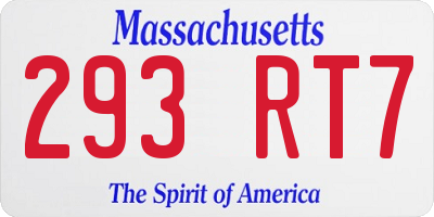 MA license plate 293RT7