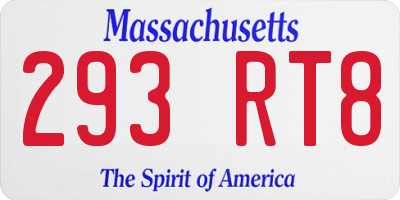 MA license plate 293RT8