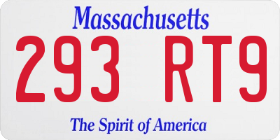MA license plate 293RT9