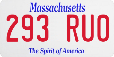MA license plate 293RU0