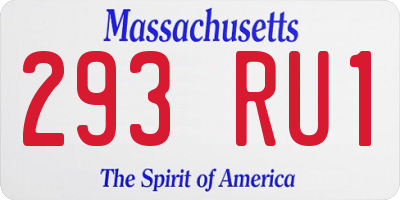 MA license plate 293RU1
