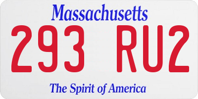 MA license plate 293RU2