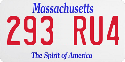 MA license plate 293RU4
