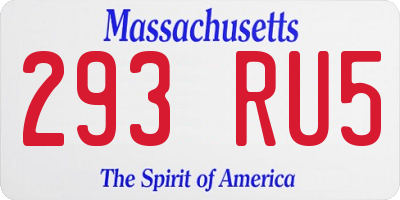 MA license plate 293RU5