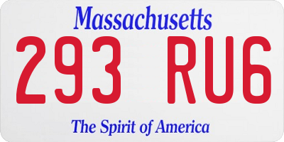 MA license plate 293RU6
