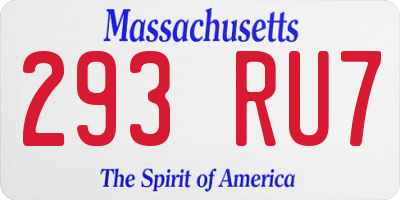 MA license plate 293RU7