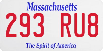 MA license plate 293RU8