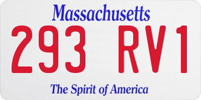 MA license plate 293RV1