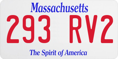 MA license plate 293RV2