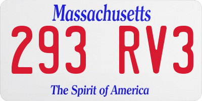 MA license plate 293RV3