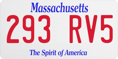 MA license plate 293RV5