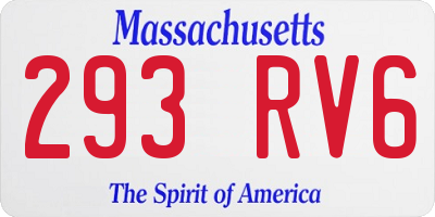MA license plate 293RV6